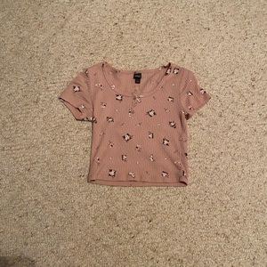 Wild Fable, small, pink flower crop top